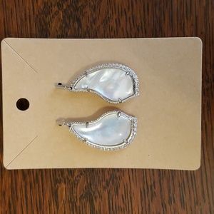 Kendra Scott Tinley Mother-of-Pearl and cubic zirconia & Rhodium plated earrings